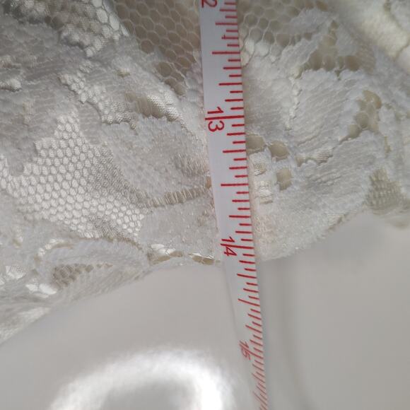 Vintage Jessica McClintock Wedding Gown Lace Bodice Satin Skirt Size 8 - Picture 8 of 16